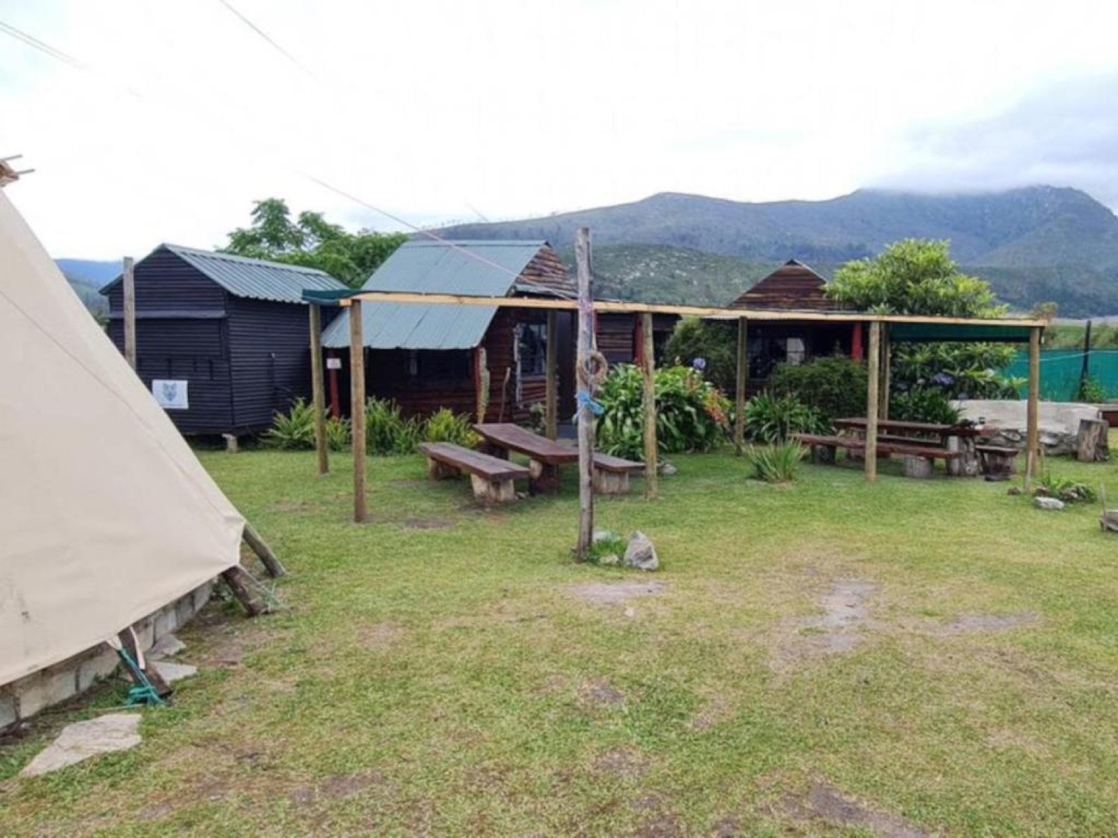 The Tsitsikamma Wolf Sanctuary grounds with mountain views